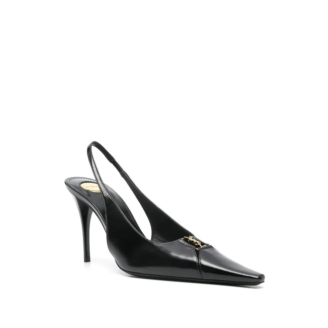 SAINT LAURENT BRETEUIL LEATHER PUMPS BLACK