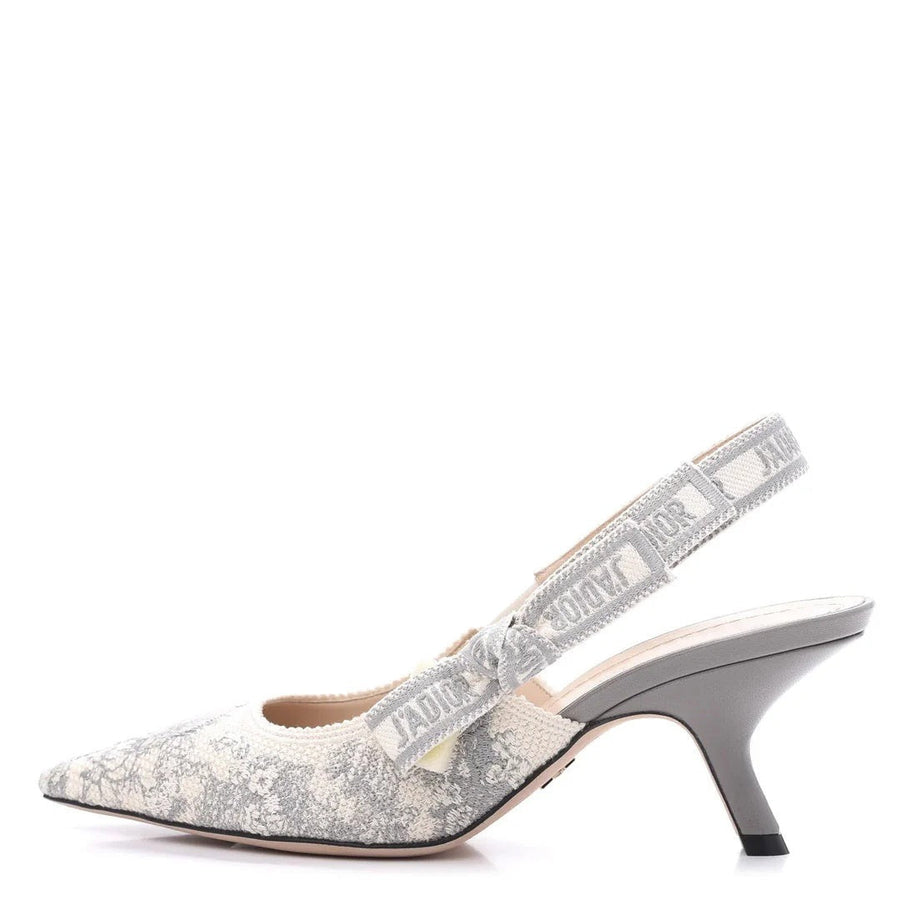 Christian Dior Toile de Jouy Sweet D Slingback Pump Grey