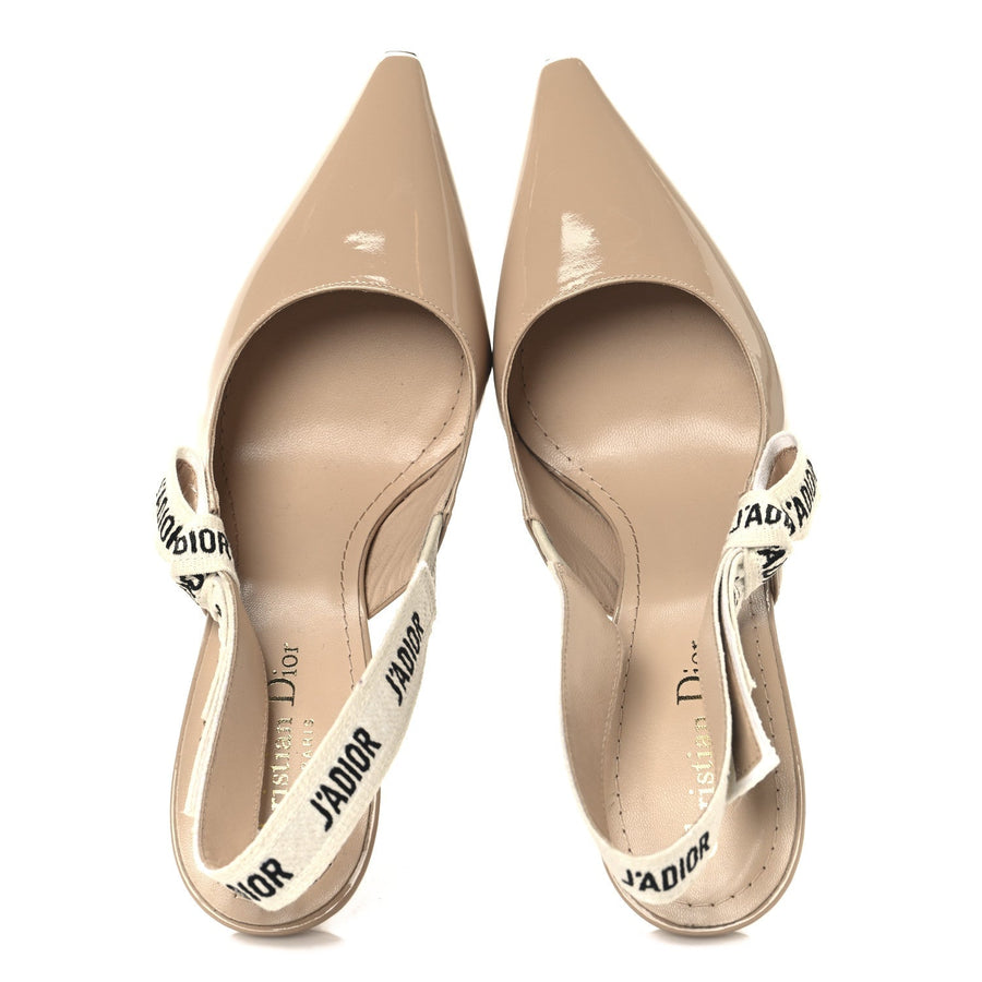 Christian Dior Patent Ribbon J'Adior Slingback 65Mm Pump Nude & Pink