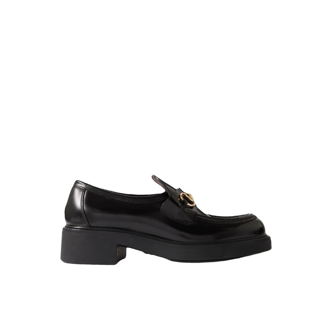 Gucci Horsebit-Embellished Webbing-Trimmed Suede Loafers Black