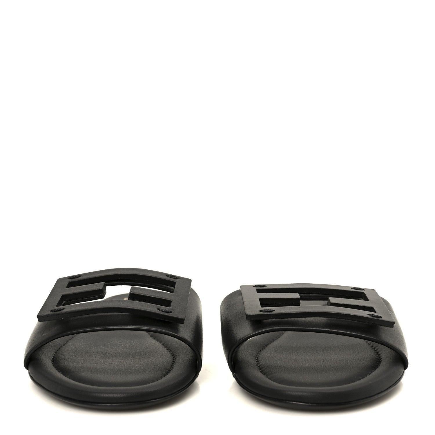 Fendi Baguette Flat Slide in Black Calfskin - detail
