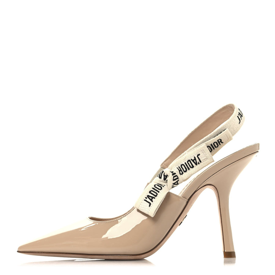 Christian Dior Patent Ribbon J'Adior Slingback 65Mm Pump Nude & Pink