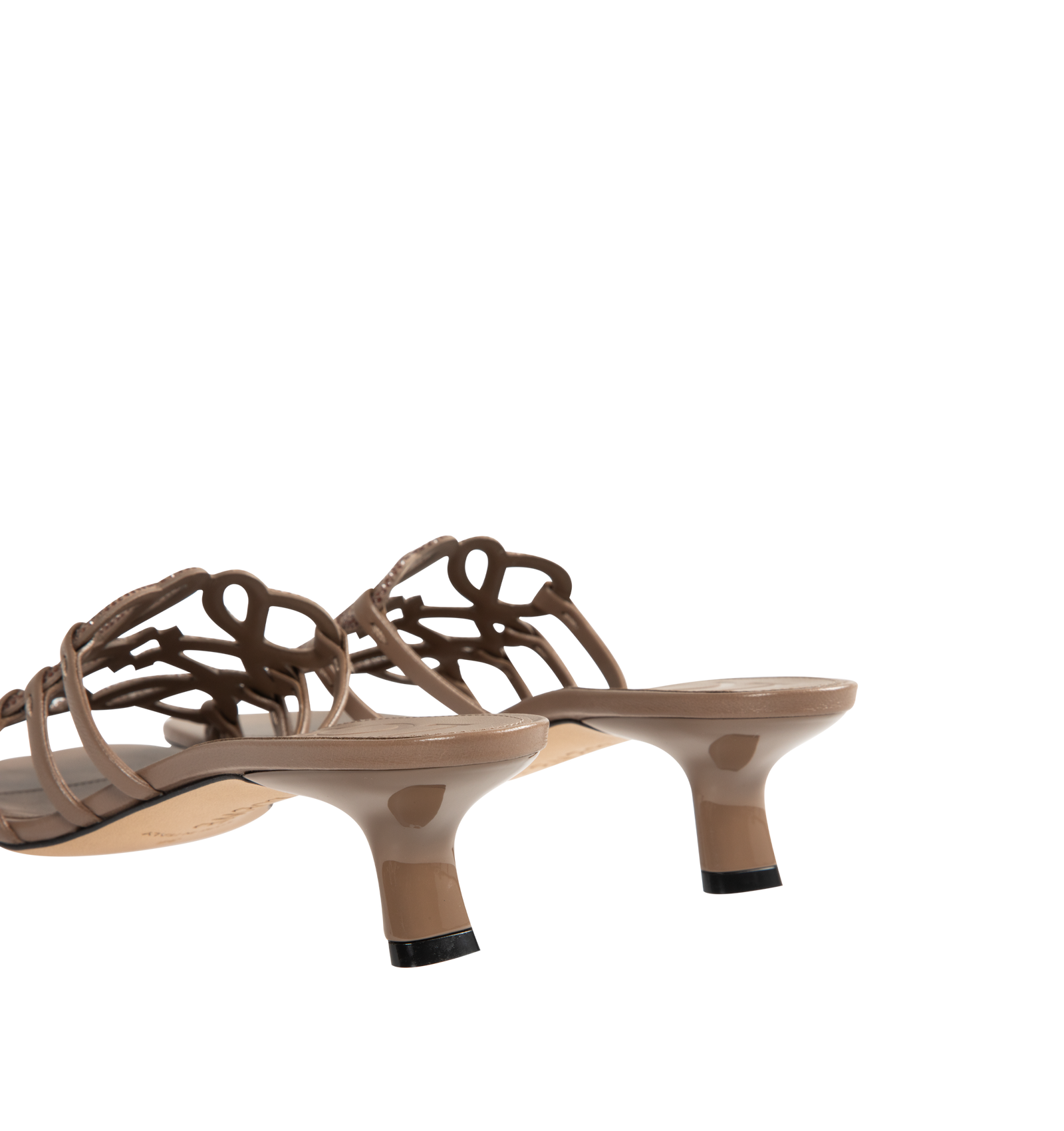 Loewe Petal Anagram Slide in Beige Rhinestone Suede - detail