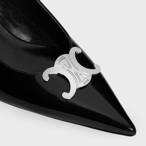 Celine Triomphe Slingback Pump in Calfskin — White