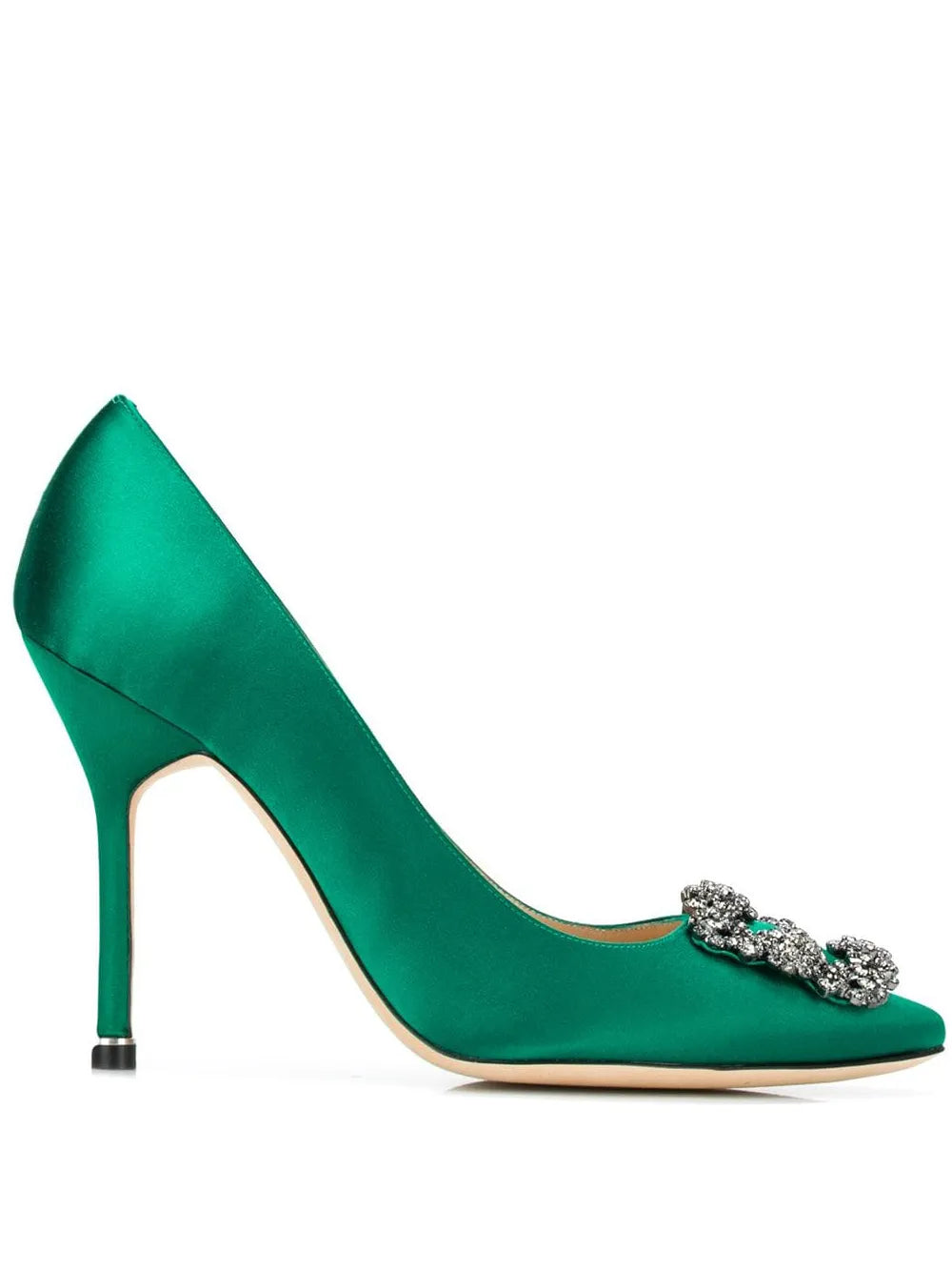 Manolo Blahnik Hangisi 105 Satin Pump Champagne