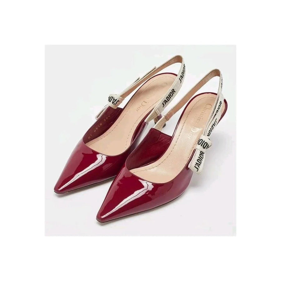 Christian Dior Patent Ribbon J'Adior Slingback 100Mm Pump Burgundy