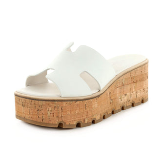 Hermès Eze 30 sandal in white leather