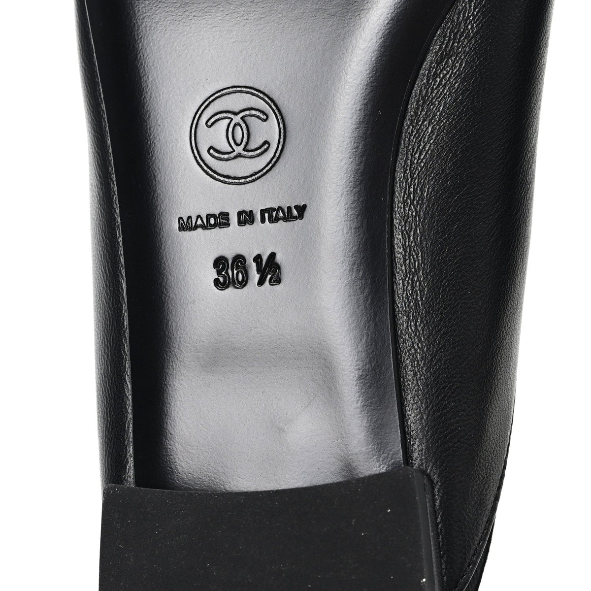 CHANEL SATIN CRYSTAL LAMBSKIN GROSGRAIN BOW CC SLINGBACK FLATS BLACK SLINGBACK WITH PEARLS