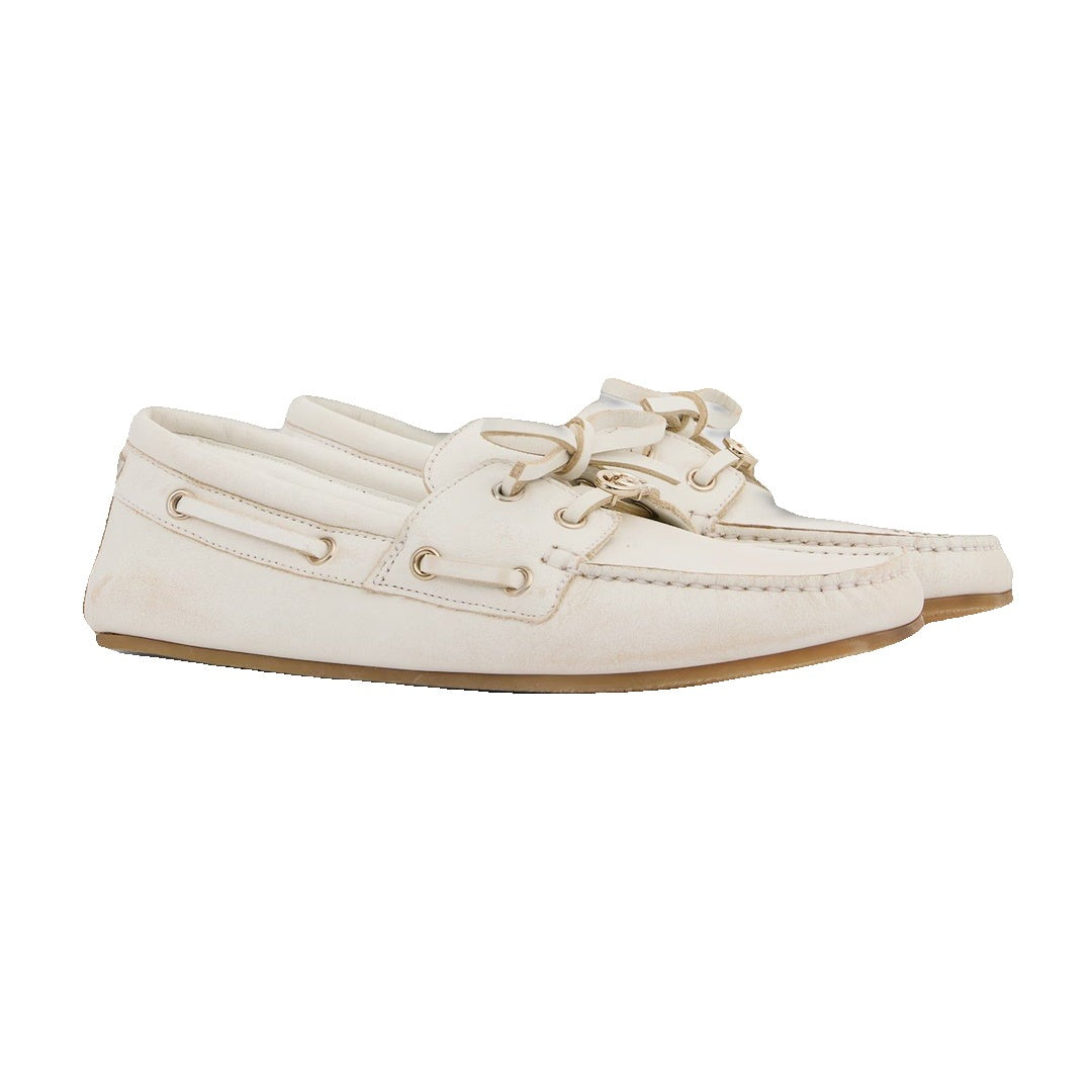 Gucci Interlocking G Boat Shoes White