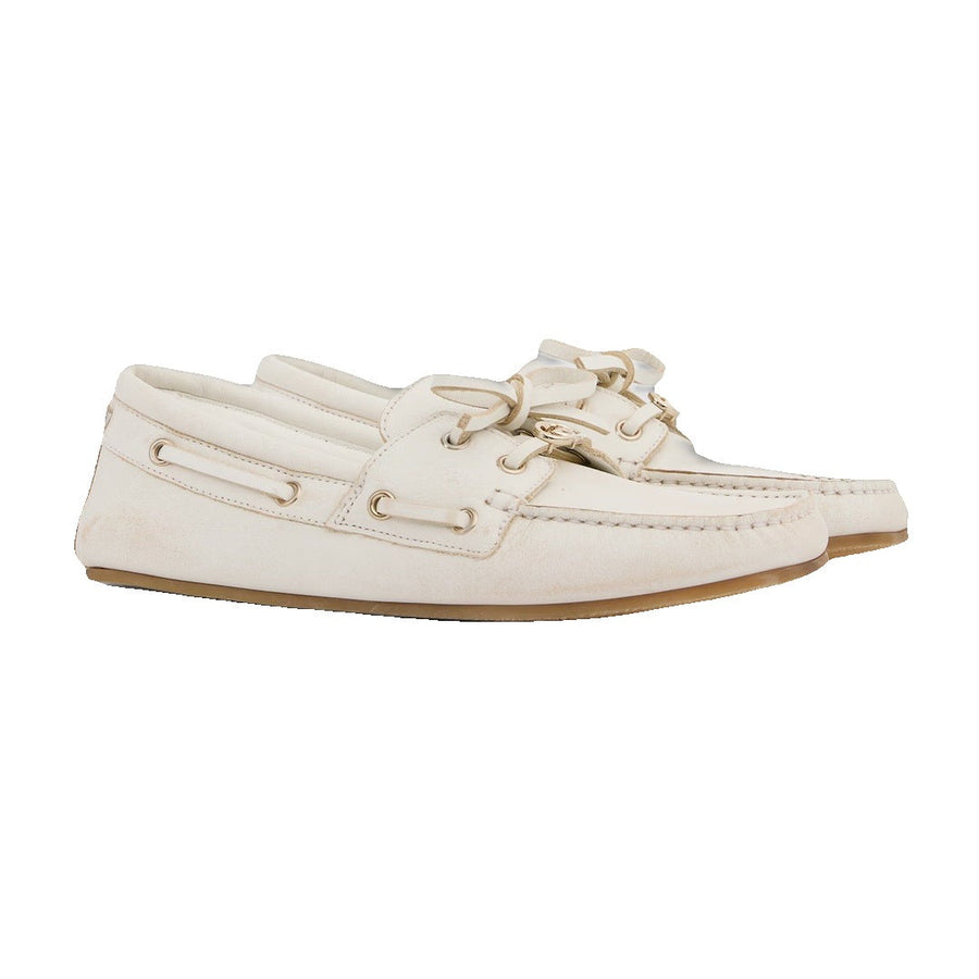 Gucci Interlocking G Boat Shoes White