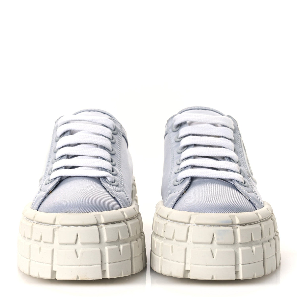 PRADA RE-NYLON GABARDINE TRIANGLE LOGO DOUBLE WHEEL SNEAKERS GREEN