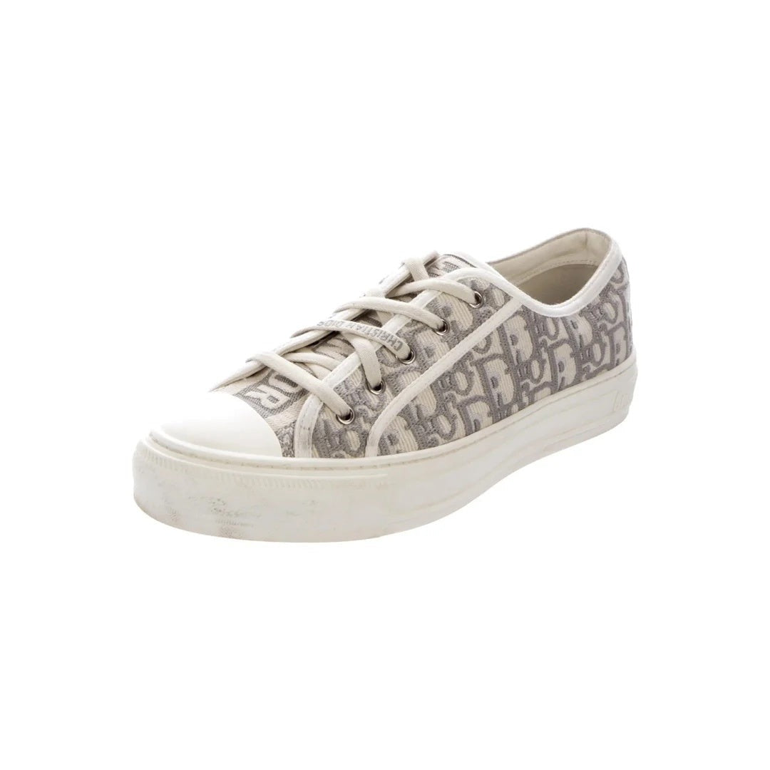 CHRISTIAN DIOR WALK'N'DIOR MACRO HOUNDSTOOTH SNEAKERS GREY & WHITE OBLIQUE