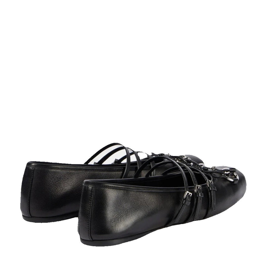Gucci Shearling Ballerinas Black