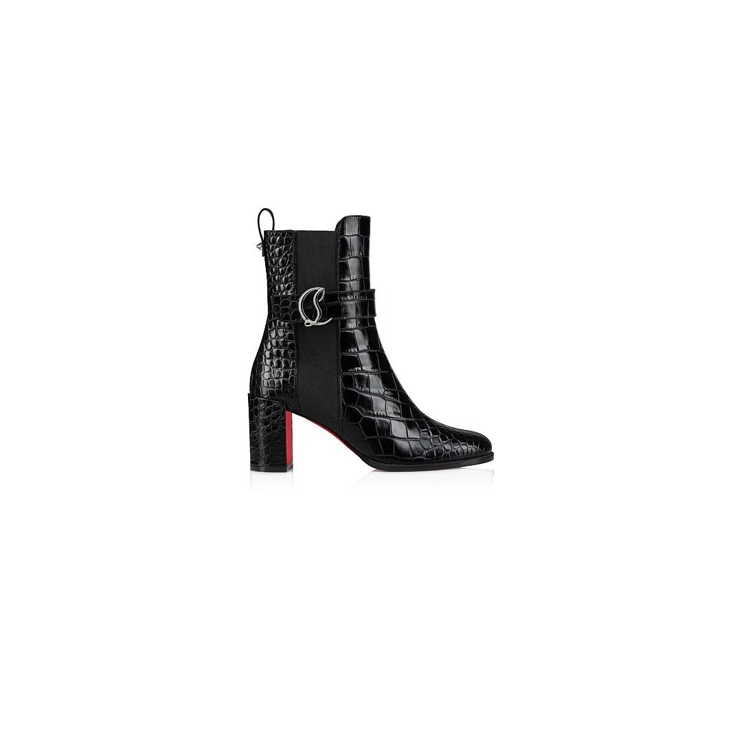 CHRISTIAN LOUBOUTIN PAVLOVA BOOTY BLACK CROC