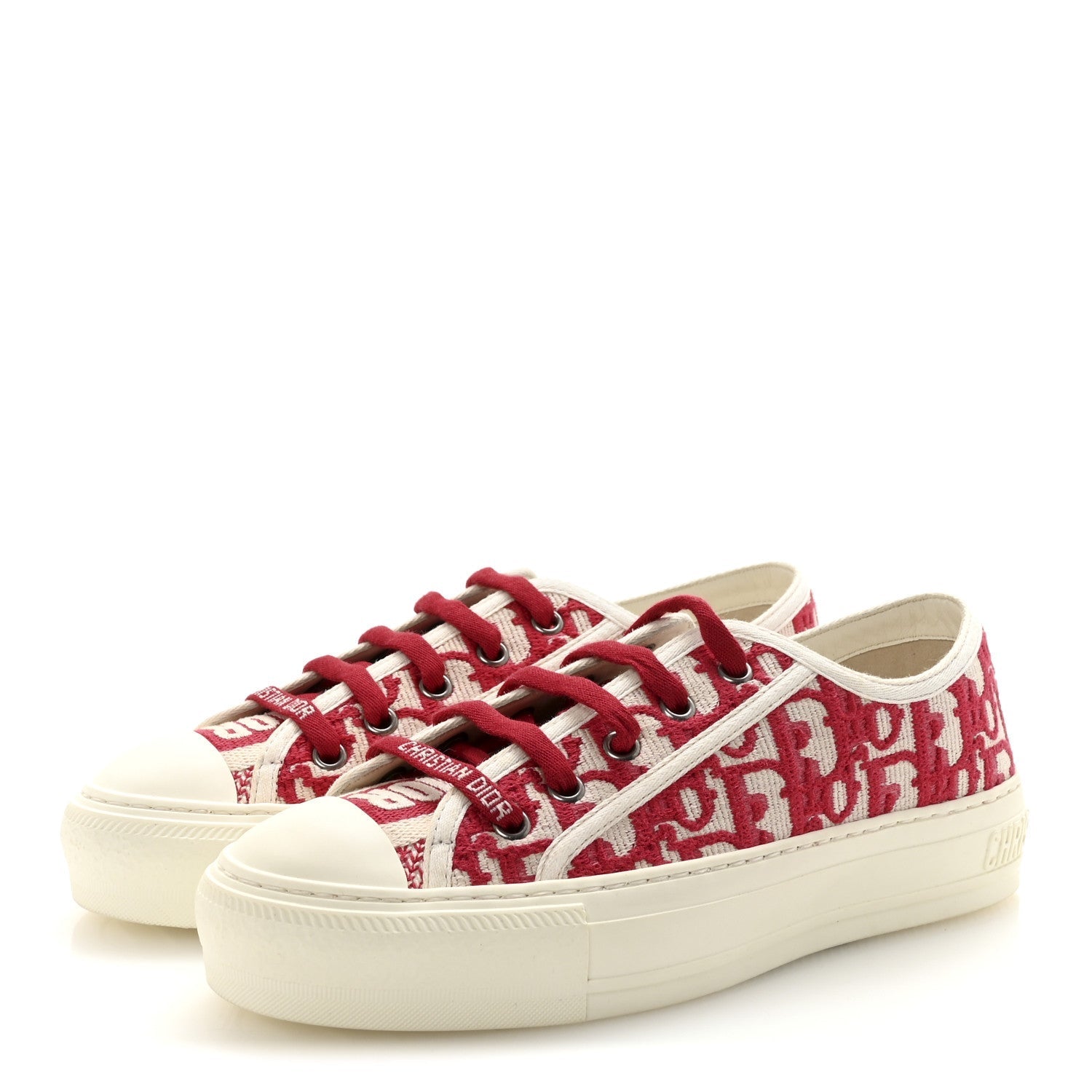 CHRISTIAN DIOR WALK'N'DIOR LOW TOP SNEAKERS OBLIQUE FRAMBOISE NAVY BLUE