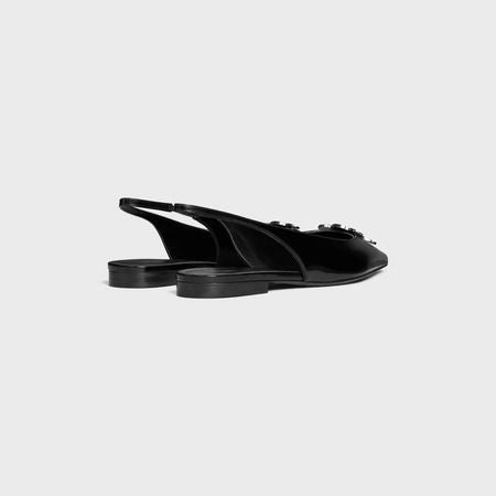 Celine Triomphe Slingback Pump in Calfskin Tan