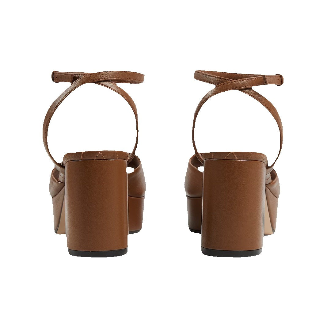 Gucci Double G Platform Clog Brown