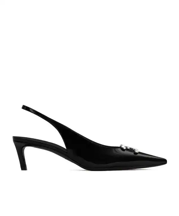 Celine Triomphe Slingback Pump in Calfskin — Black