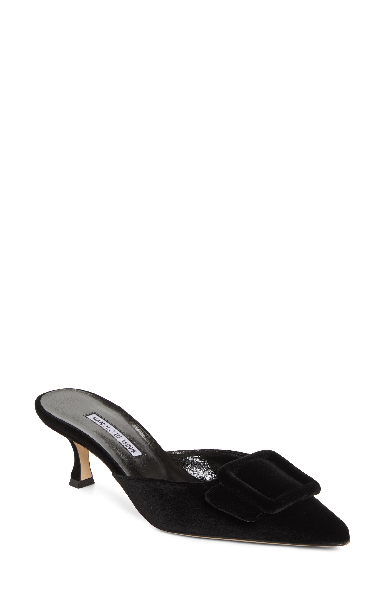 Manolo Blahnik Maysale suede buckle mule