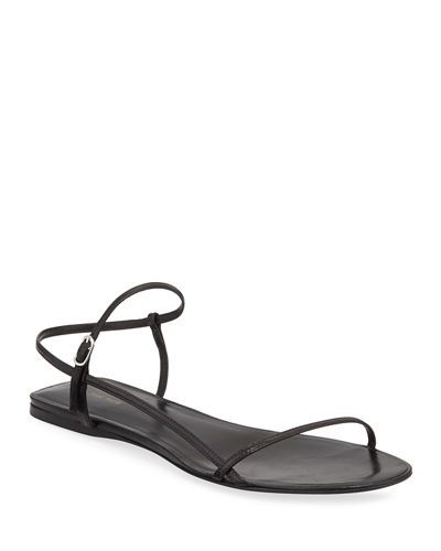 The Row Bare Flat Sandal Tan Calfskin