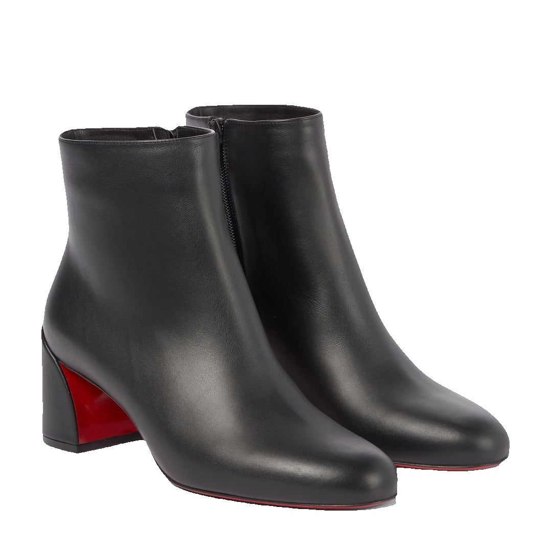 CHRISTIAN LOUBOUTIN JANE LEATHER ANKLE BOOTS BLACK
