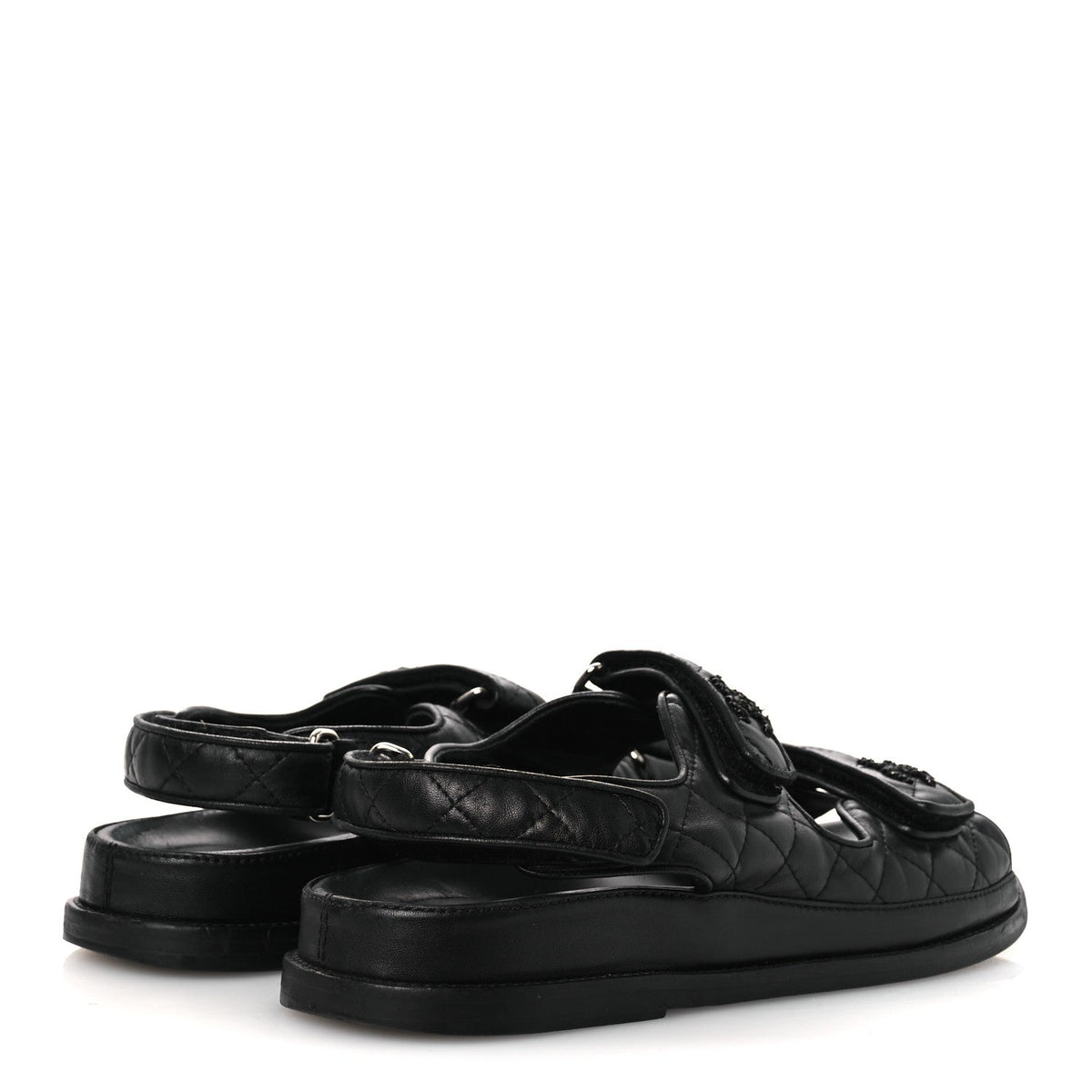 CHANEL DAD SANDALS LAMBSKIN SO BLACK