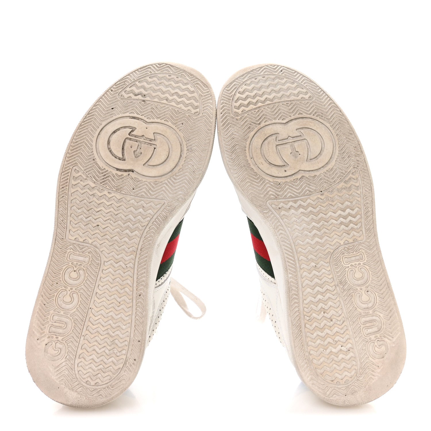 Gucci Calfskin Crocodile Web Ace Sneakers White Beige & GG Monogram