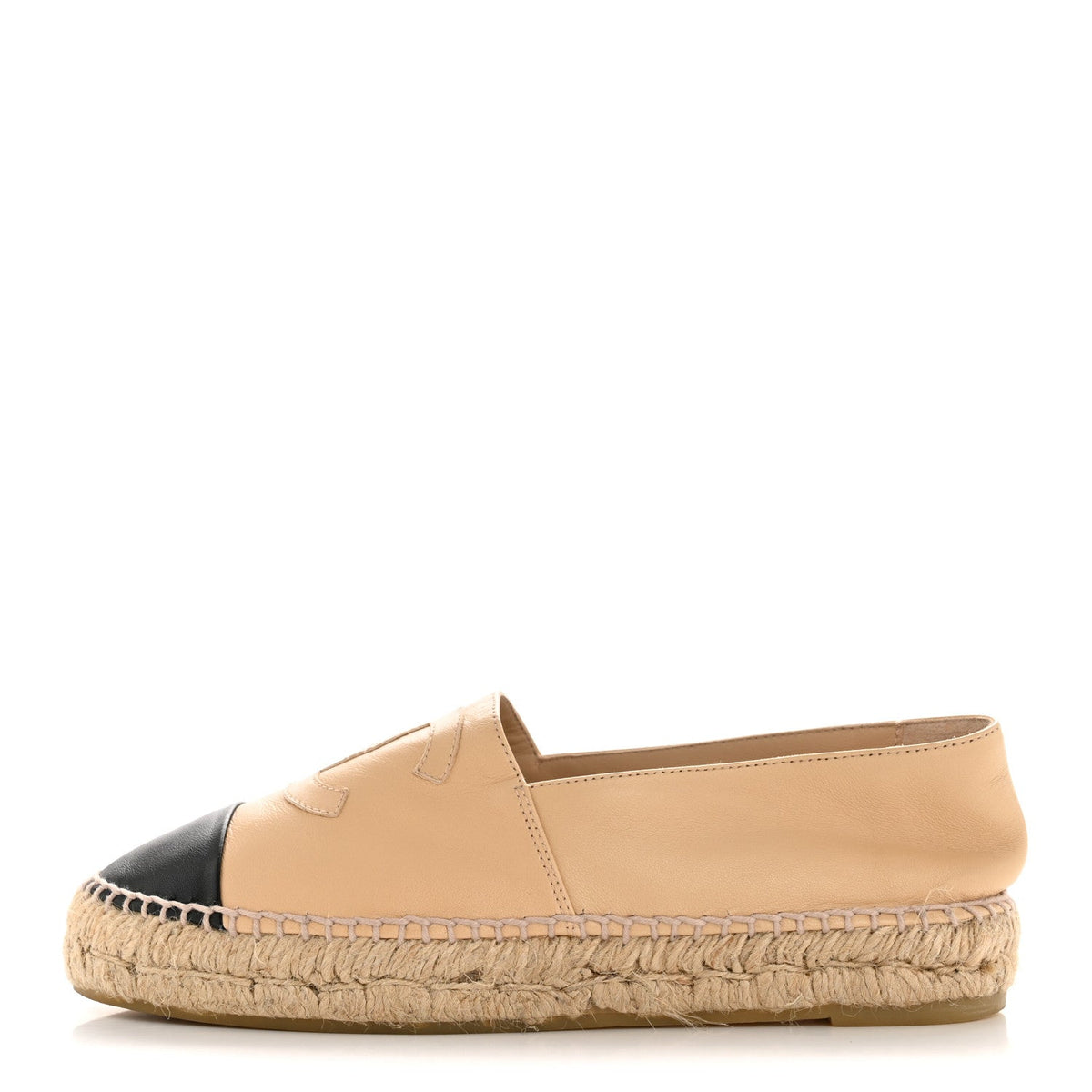 CHANEL ESPADRILLES LAMBSKIN BEIGE/BLACK