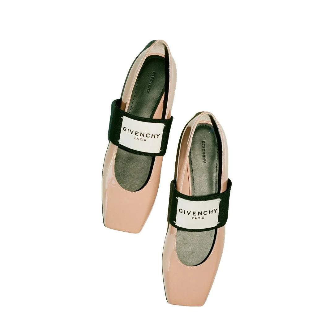 GIVENCHY SLICED SQUARE MULES PINK & NUDE