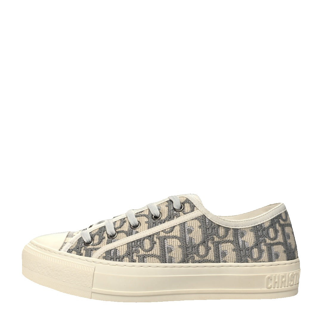 CHRISTIAN DIOR CANVAS OBLIQUE WALK'N'DIOR LOW TOP SNEAKER FRAMBOISE GREY