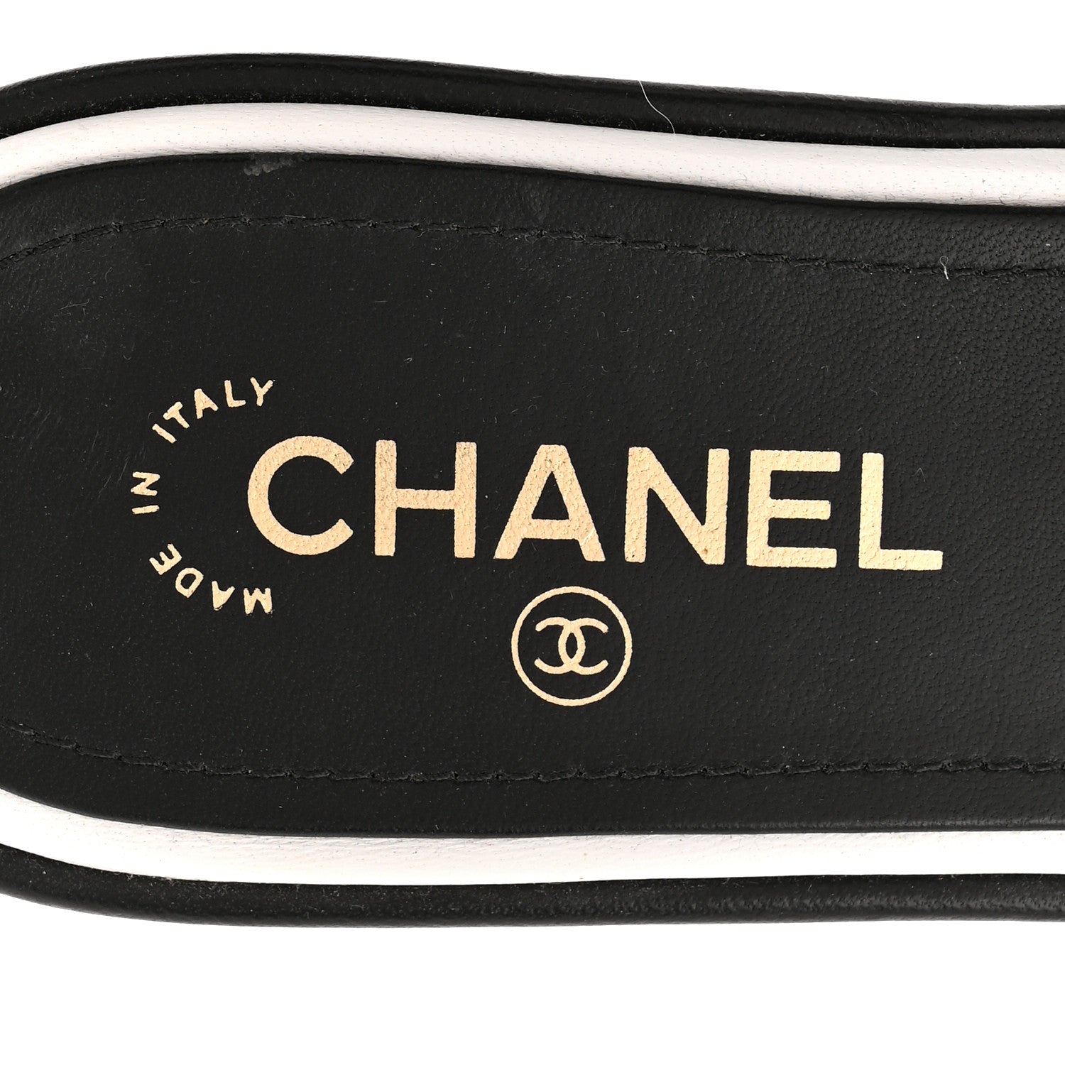 CHRISTIAN DIOR CANVAS EMBROIDERED DWAY MULE SLIDE SANDAL BLACK & WHITE