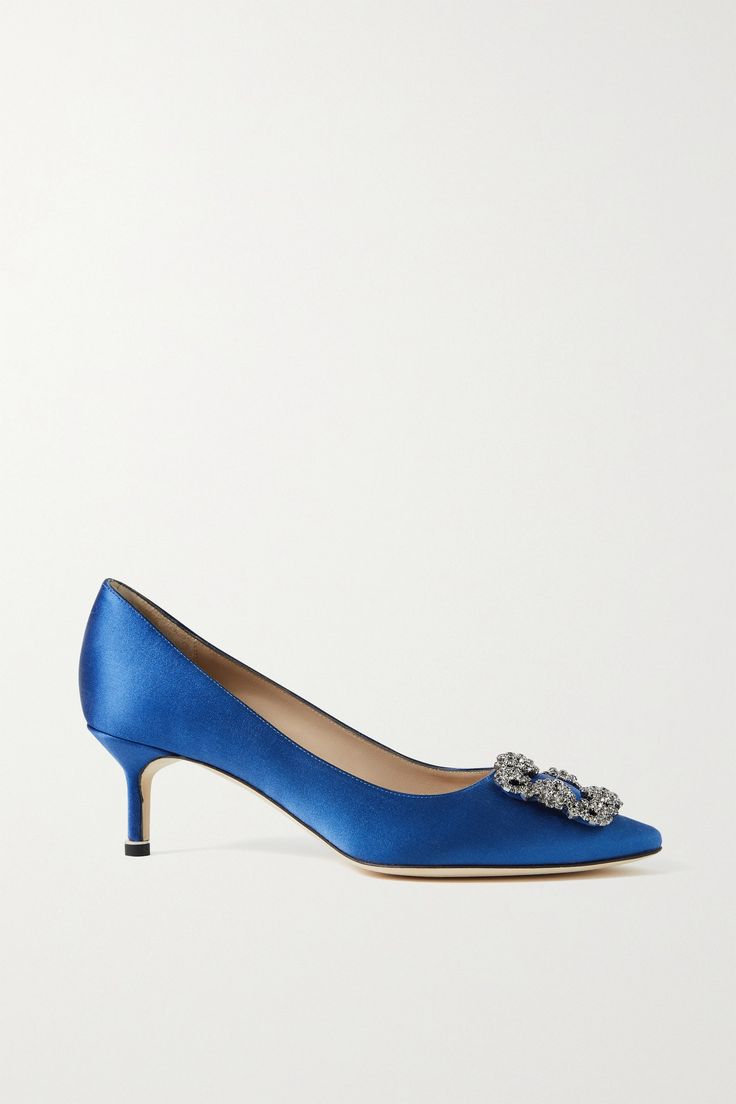 Manolo Blahnik Hangisi 50 Mule Sky Blue