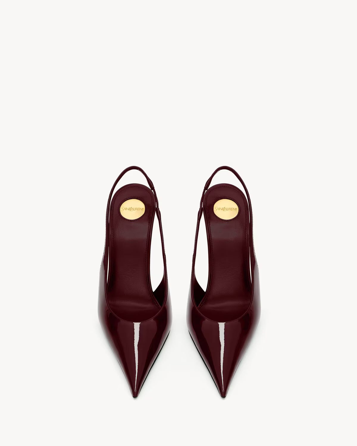 YSL P.A.R.I.S Slingback Pumps In Leather Marron Glace