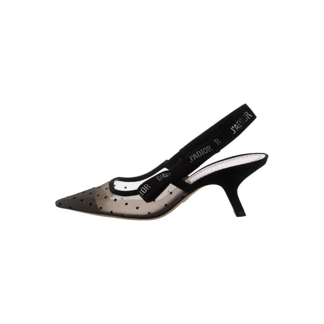 CHRISTIAN DIOR DIOR ICON SLINGBACK PUMP BLACK MESH