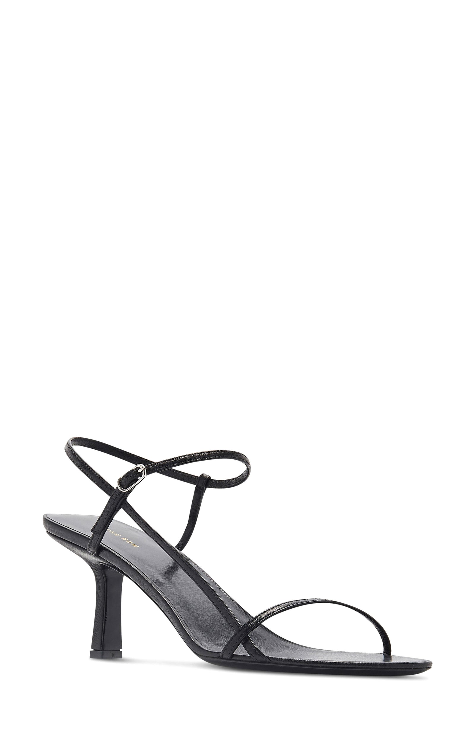 The Row Bare sandal in black kidskin