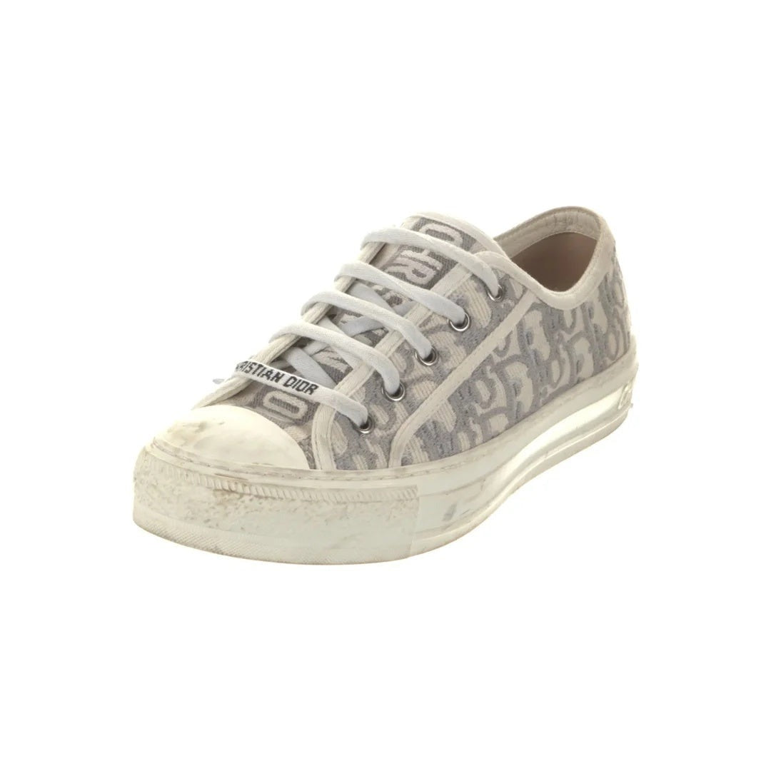CHRISTIAN DIOR WALK'N'DIOR MACRO HOUNDSTOOTH SNEAKERS GREY & WHITE OBLIQUE
