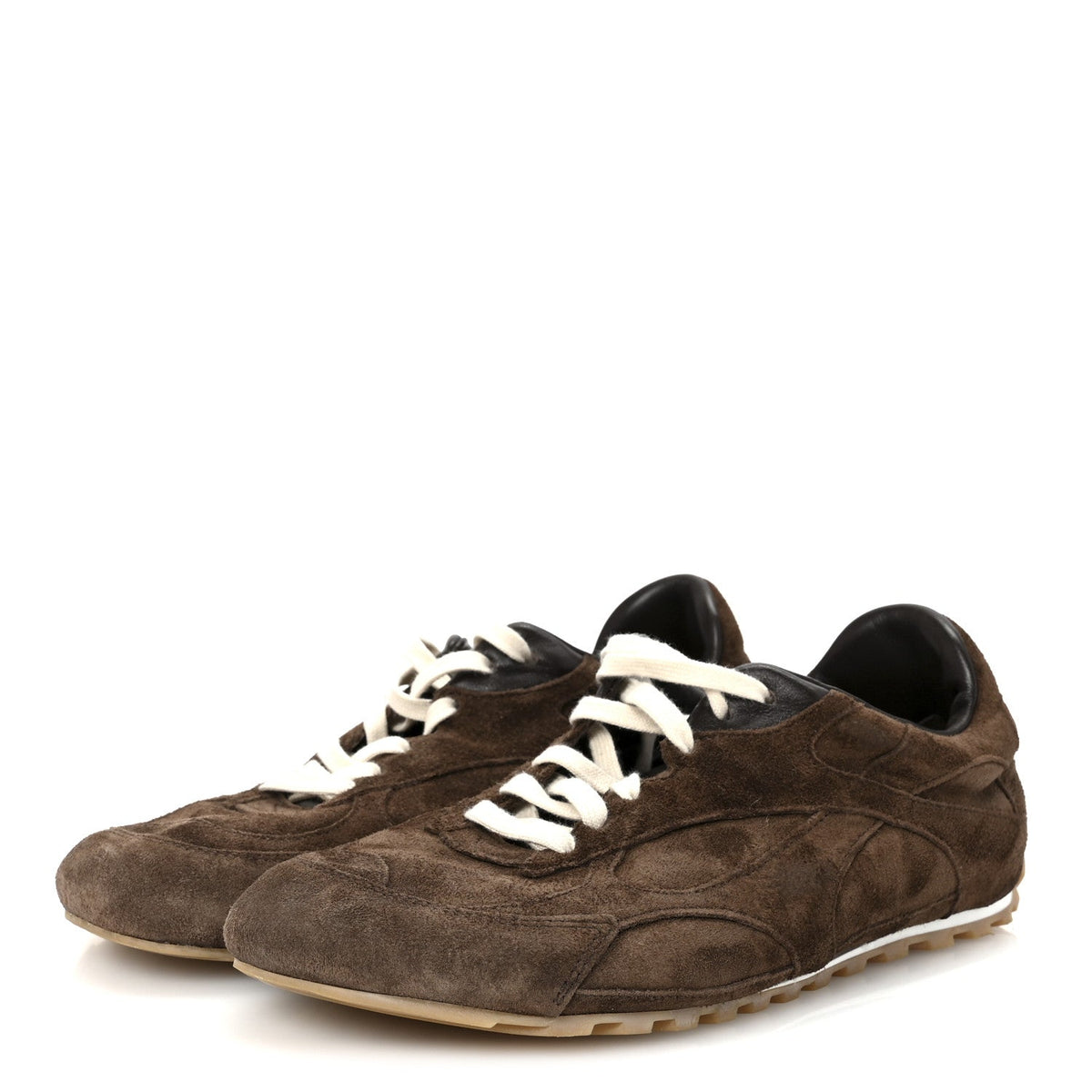 BOTTEGA VENETA ORBIT FLASH SUEDE SNEAKERS BEIGE & GREEN