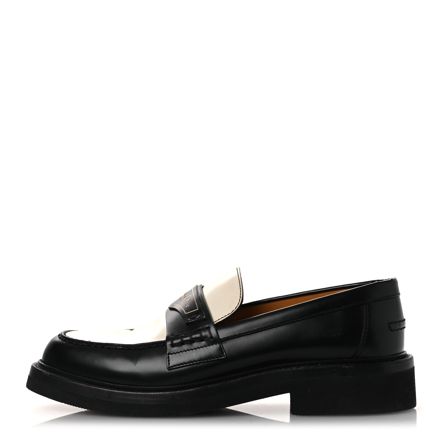 CHRISTIAN DIOR BRUSHED CALFSKIN BOY LOAFER BLACK WHITE