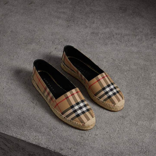 Burberry Vintage Check Canvas & Leather Sandal Beige Check