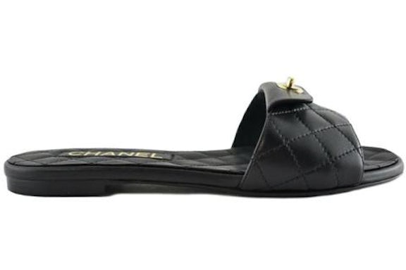 Chanel CC quilted lambskin mule slide