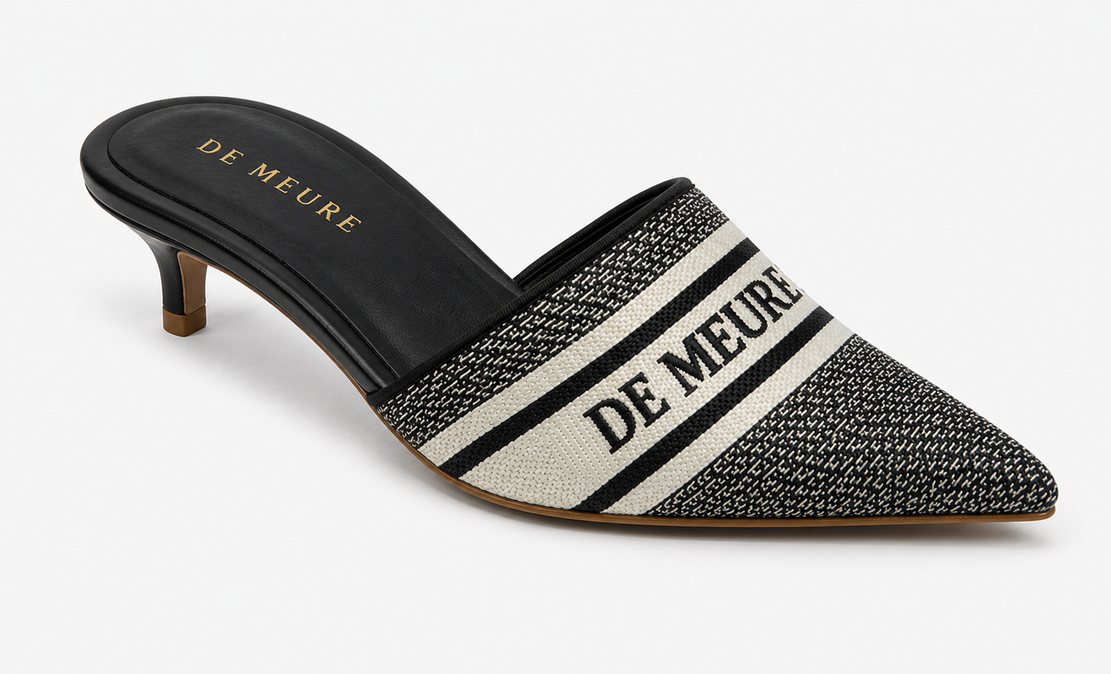 Kitten Heel Mule — Black