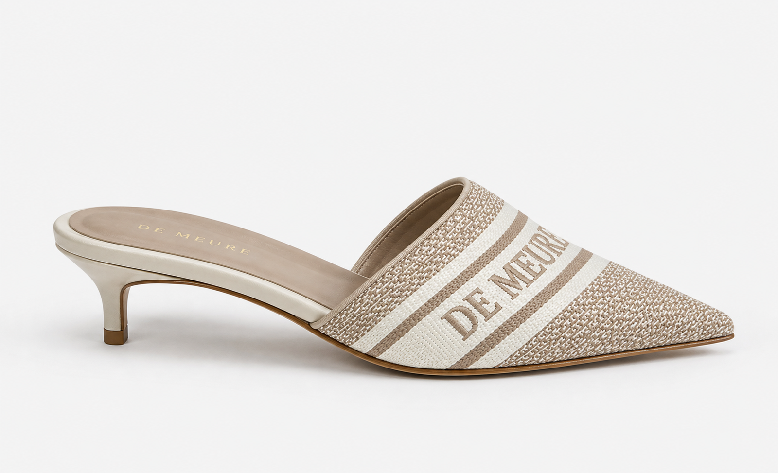 Kitten Heel Mule — Taupe