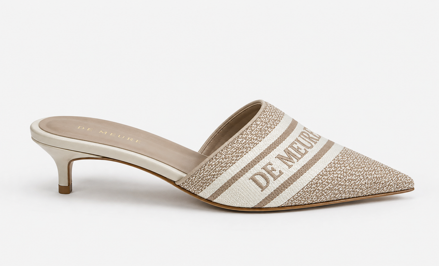 Kitten Heel Mule — Taupe