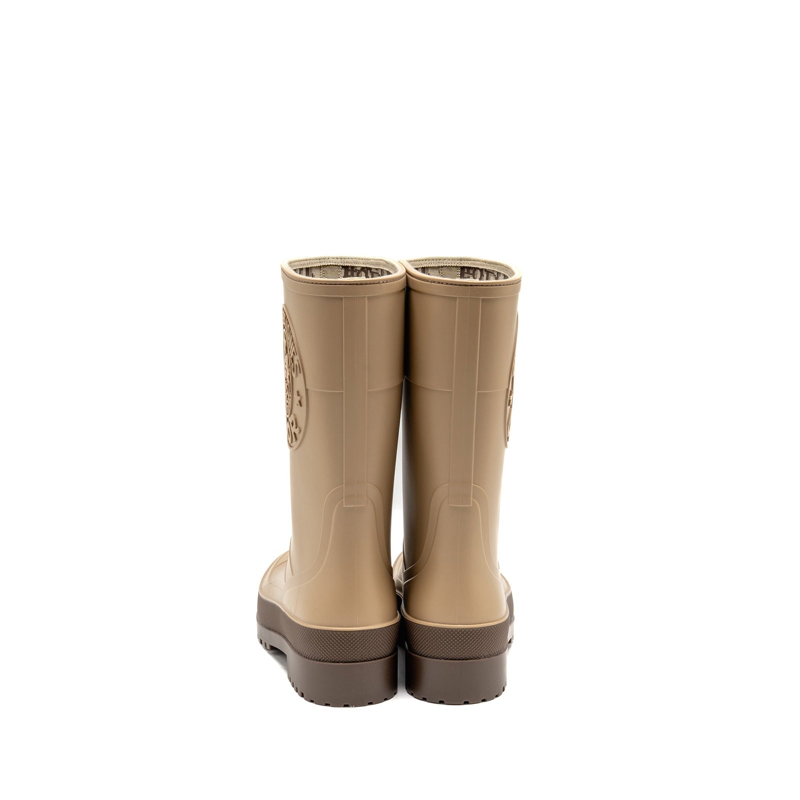 DIOR DIORUNION RUBBER RAIN BOOTS BEIGE/BROWN