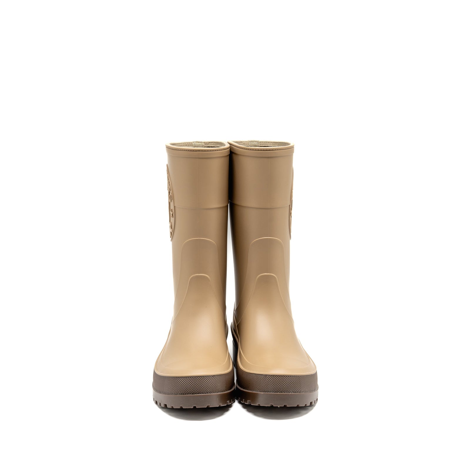 DIOR DIORUNION RUBBER RAIN BOOTS BEIGE/BROWN