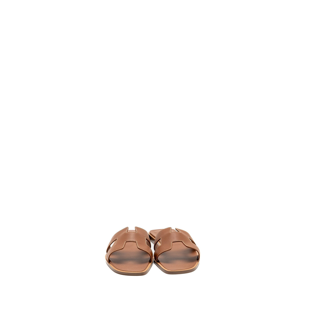 HERMES ORAN SANDAL BOX CALFSKIN GOLD