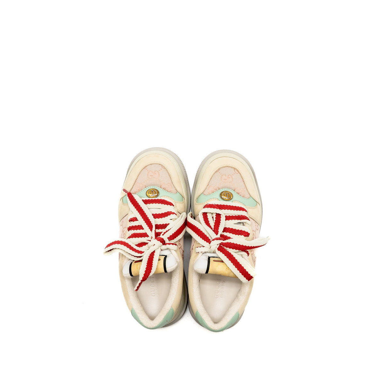 GUCCI SCREENER TRAINER GG CANVAS/LEATHER PINK/BEIGE/MULTICOLOUR