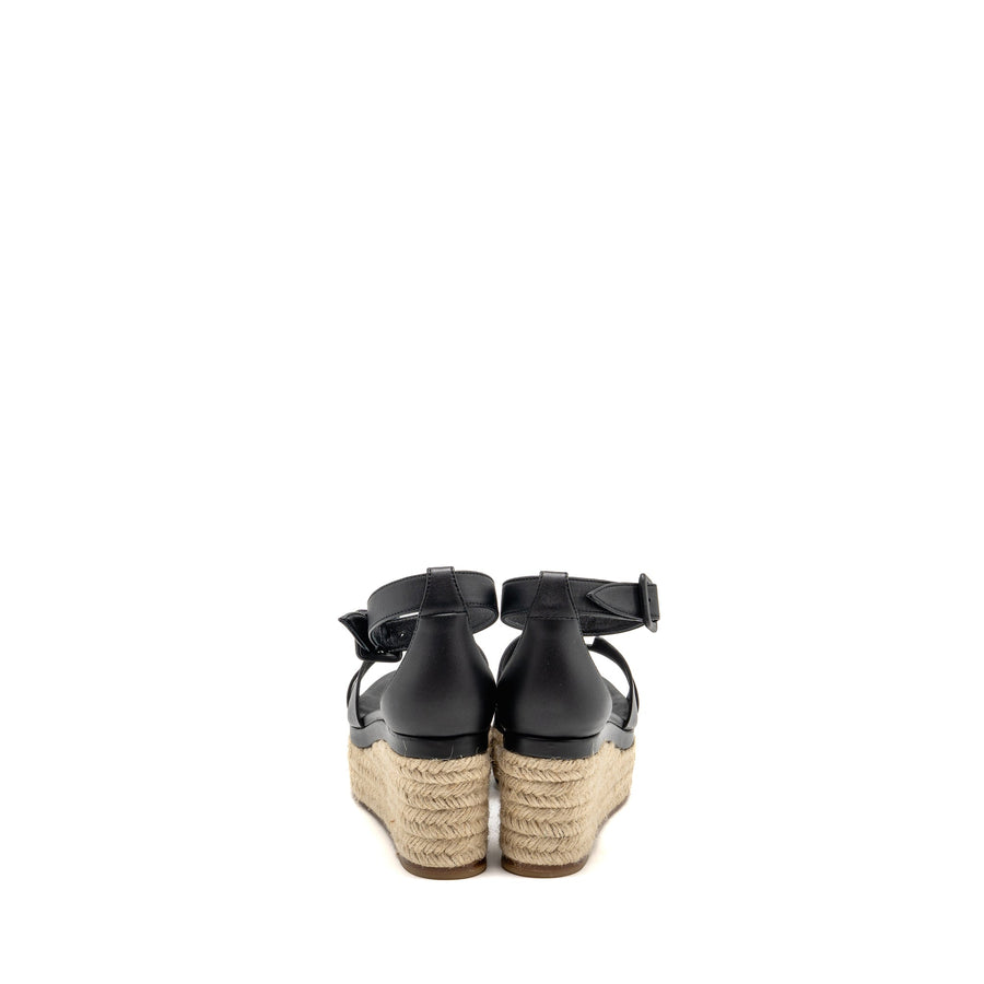 HERMES ELDA ESPADRILLE CALFSKIN BLACK