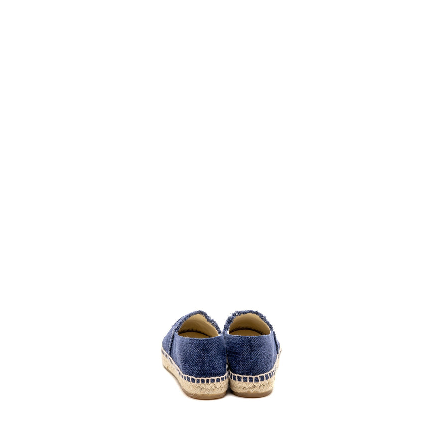 CHANEL ESPADRILLES LINEN BLUE/BLACK