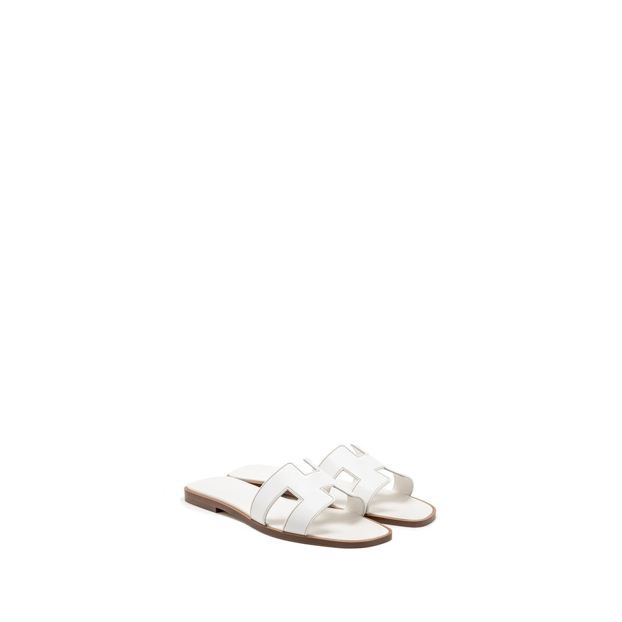 HERMES ORAN SANDALS BLANC PIQURES H